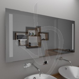 Specchio bagno design, con decoro B012