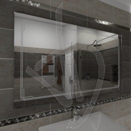 Specchio bagno, con decoro B004