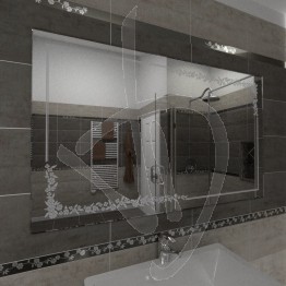 Specchio bagno, con decoro C005