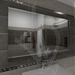 Specchio bagno, con decoro C013