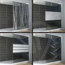 Vetro doccia nicchia, su misura, in vetro grigio Europa decorato
