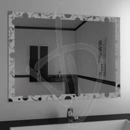 Specchio bagno, con decoro A030