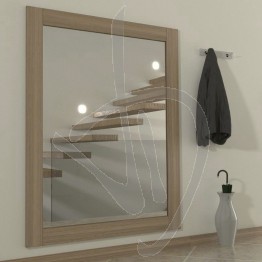 Specchio su misura, con cornice in legno massello in rovere naturale