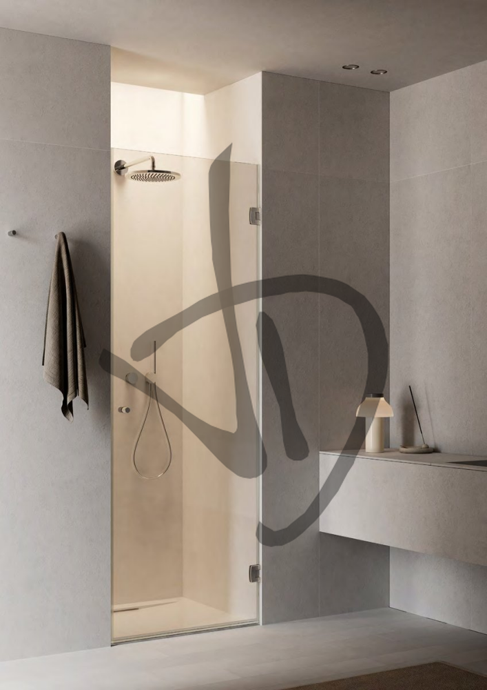 Cabine de douche linéaire transparente sur mesure avec porte simple 2 - Linéaire