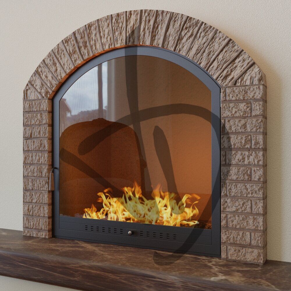 Fermeture de cheminée cintrée avec vitre cintrée avec assemblage intérieur du compartiment 2 - Strutture Centinate