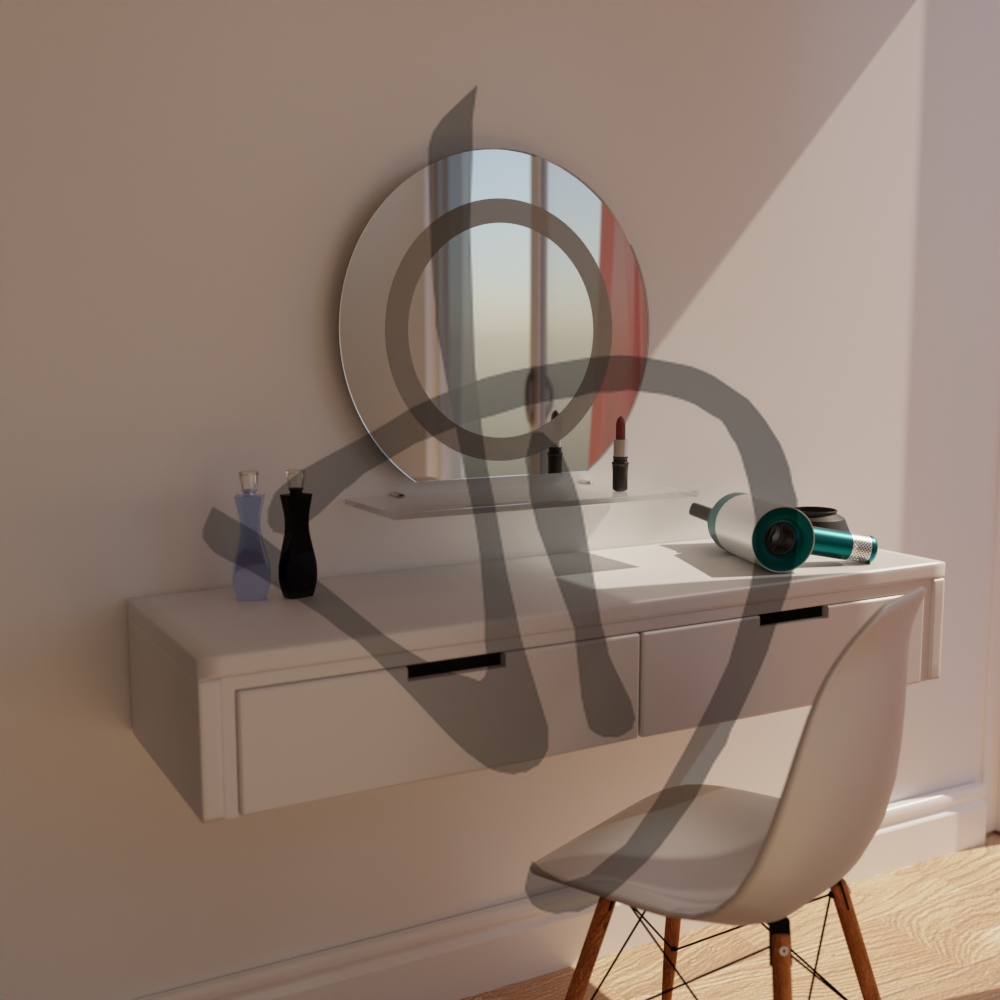 Miroirs de maquillage circulaires avec cadre éclairé - Miroirs de maquillage