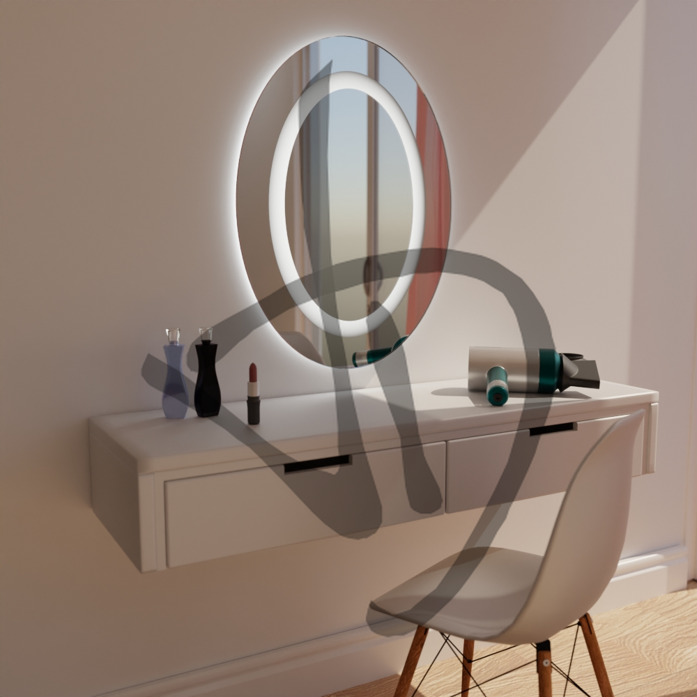 Miroirs de maquillage circulaires avec cadre éclairé -2 - Miroirs de maquillage