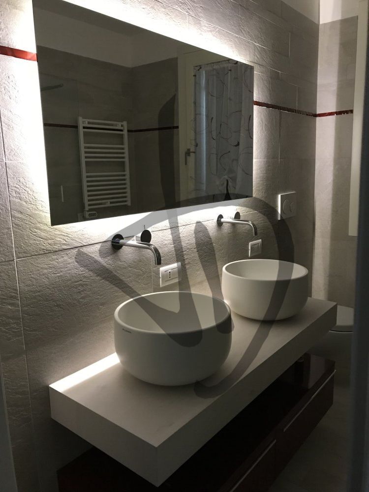 Miroir rectangulaire rétroéclairé à LED sur mesure  - Non décorés