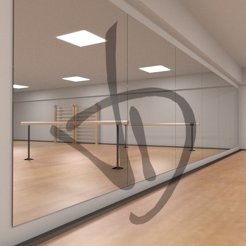 Mur de miroirs modulaire pour salles de sport - Mur de miroirs modulaire