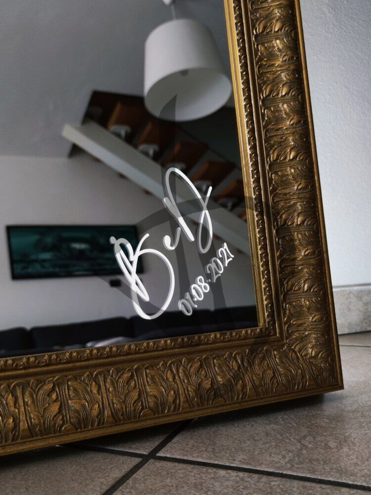 Miroirs personnalisés avec initiales, nom et dédicace personnalisée - Phrases sur les miroirs