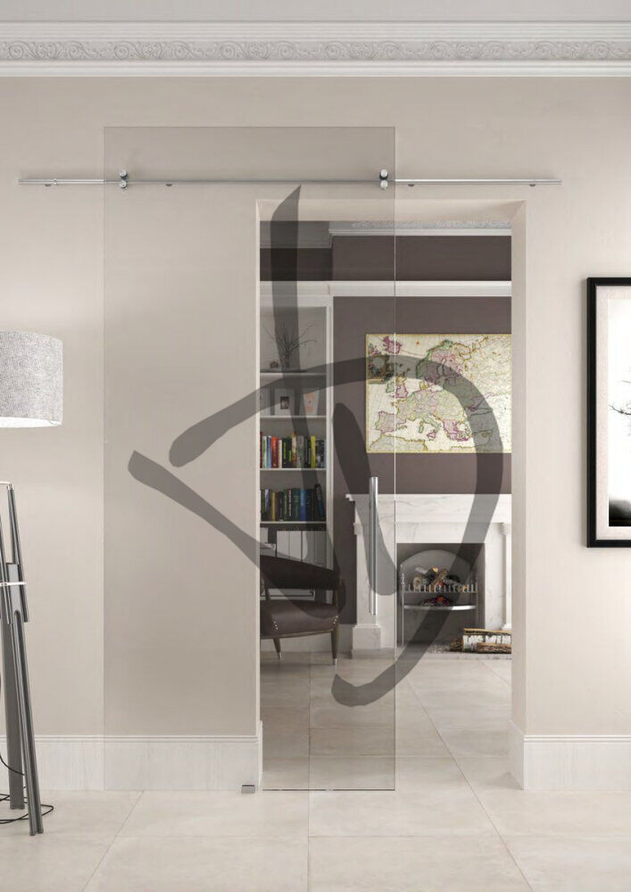 Porte coulissante en verre transparente sur mesure - Portes coulissantes