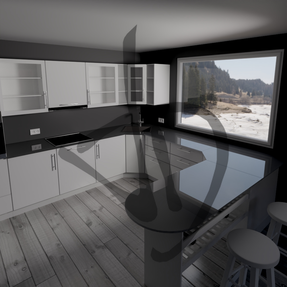 Plan de travail de cuisine en verre laqué brillant - Verres pour plan de travail