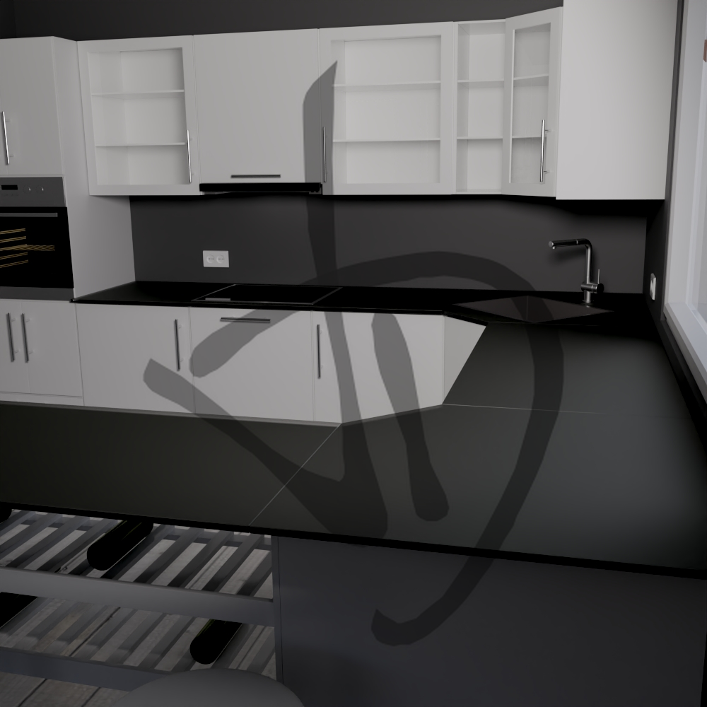 Plan de travail de cuisine en verre satiné sur mesure - Verres pour plan de travail